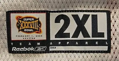 NFL Suber Bowl jersey XXL Houston tag showing Super Bowl XXXVIII Reebok branding