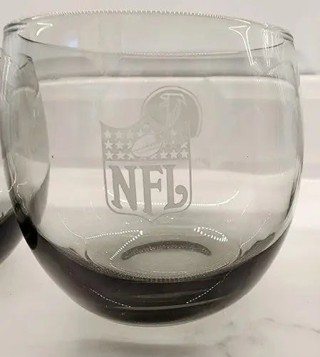 NFL-branded vintage Atlanta Falcons smokey Rolly Polly glass tumbler set of 4
