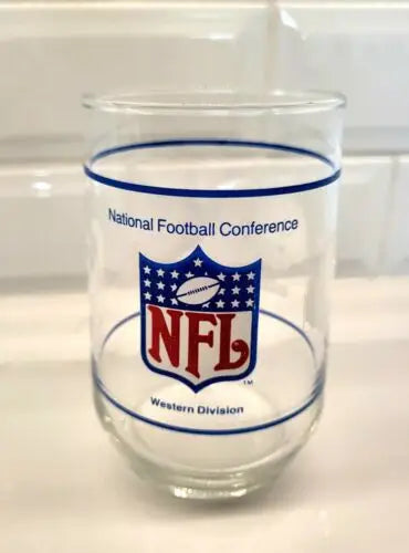 Clear NFL glass featuring Vintage National Football Conference Western Division design