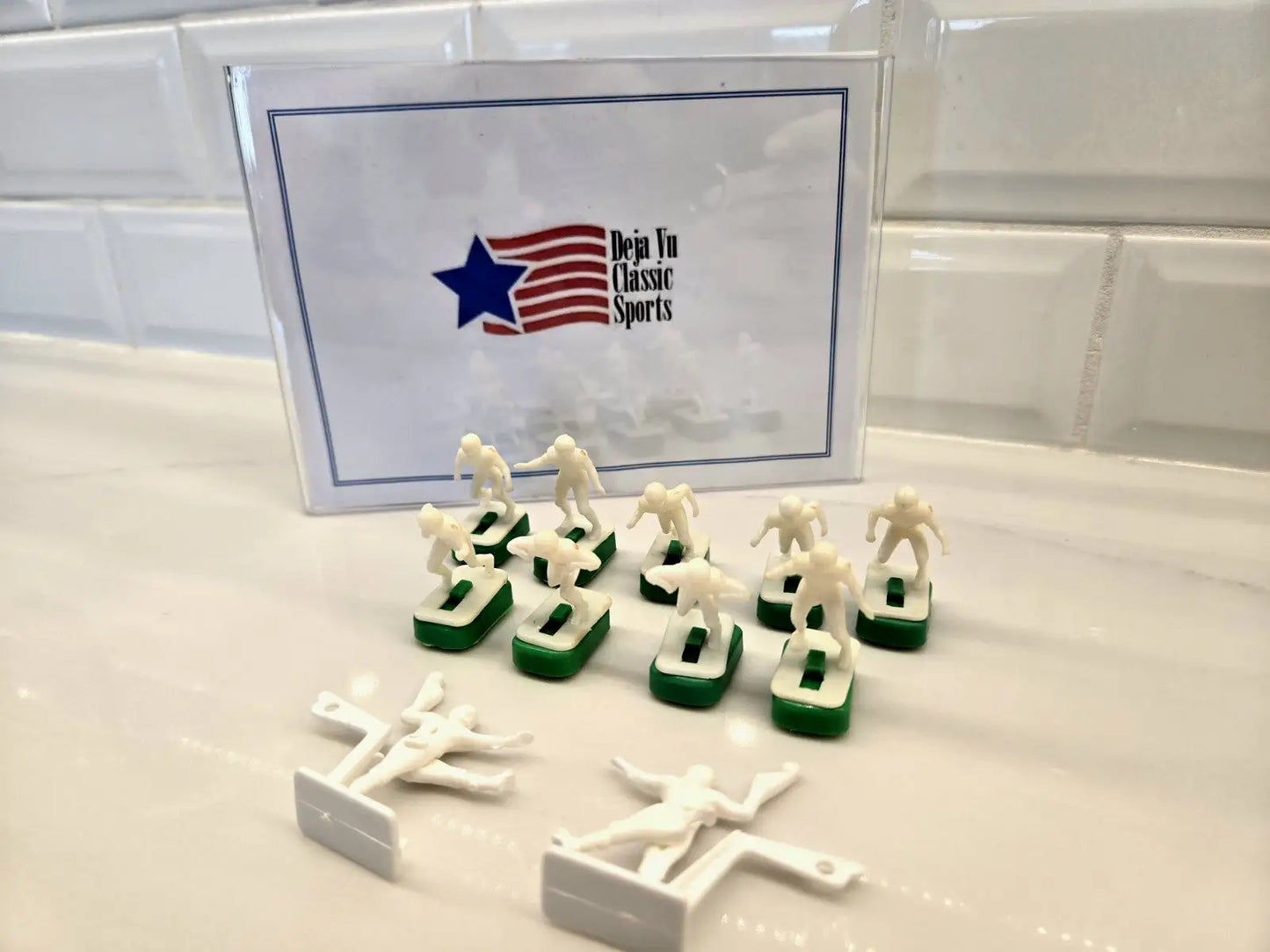 Miniature football figures from NFL Vtg 1970s Tudor electronic football set