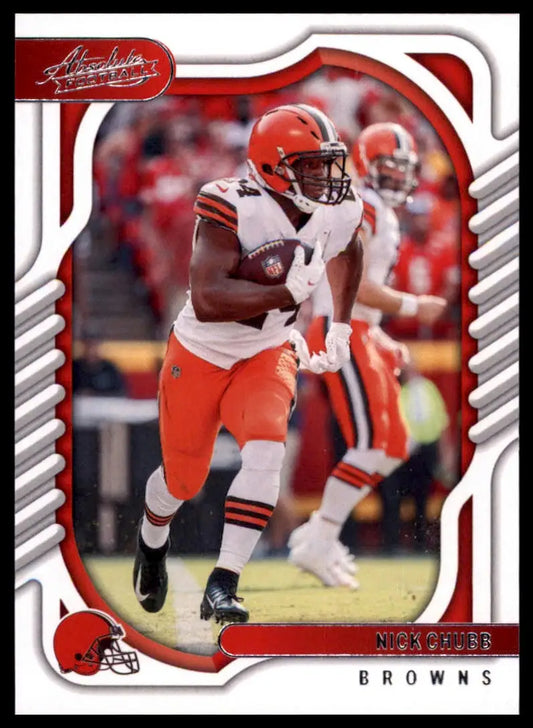 Nick Chubb football card from Panini Absolute 2022 Cleveland Browns product