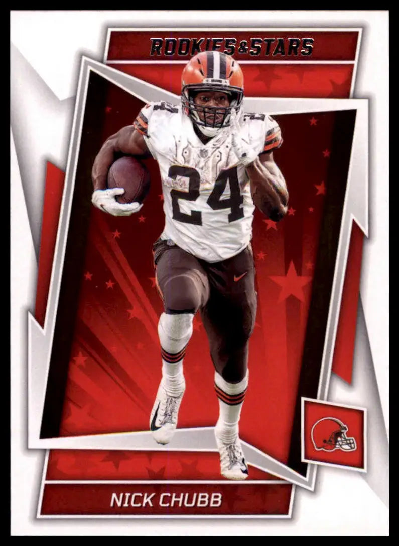 Nick Chubb football trading card from Panini Rookies 2022 Panini Rookies & Stars