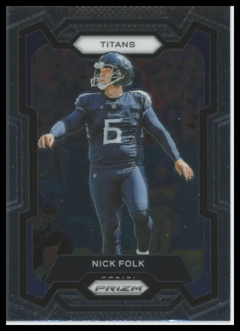 Football trading card featuring Nick Folk of the Tennessee Titans from Panini Prizm 2023