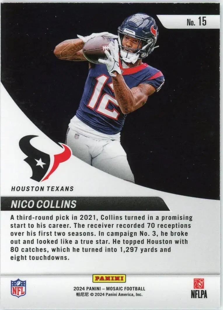 Nico Collins 2024 Panini Mosaic Elevate Houston Texans Football Card NFL