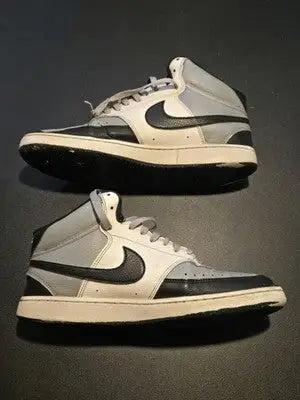 Nike Court Vision Mid black and white high-top sneakers in good condition for men