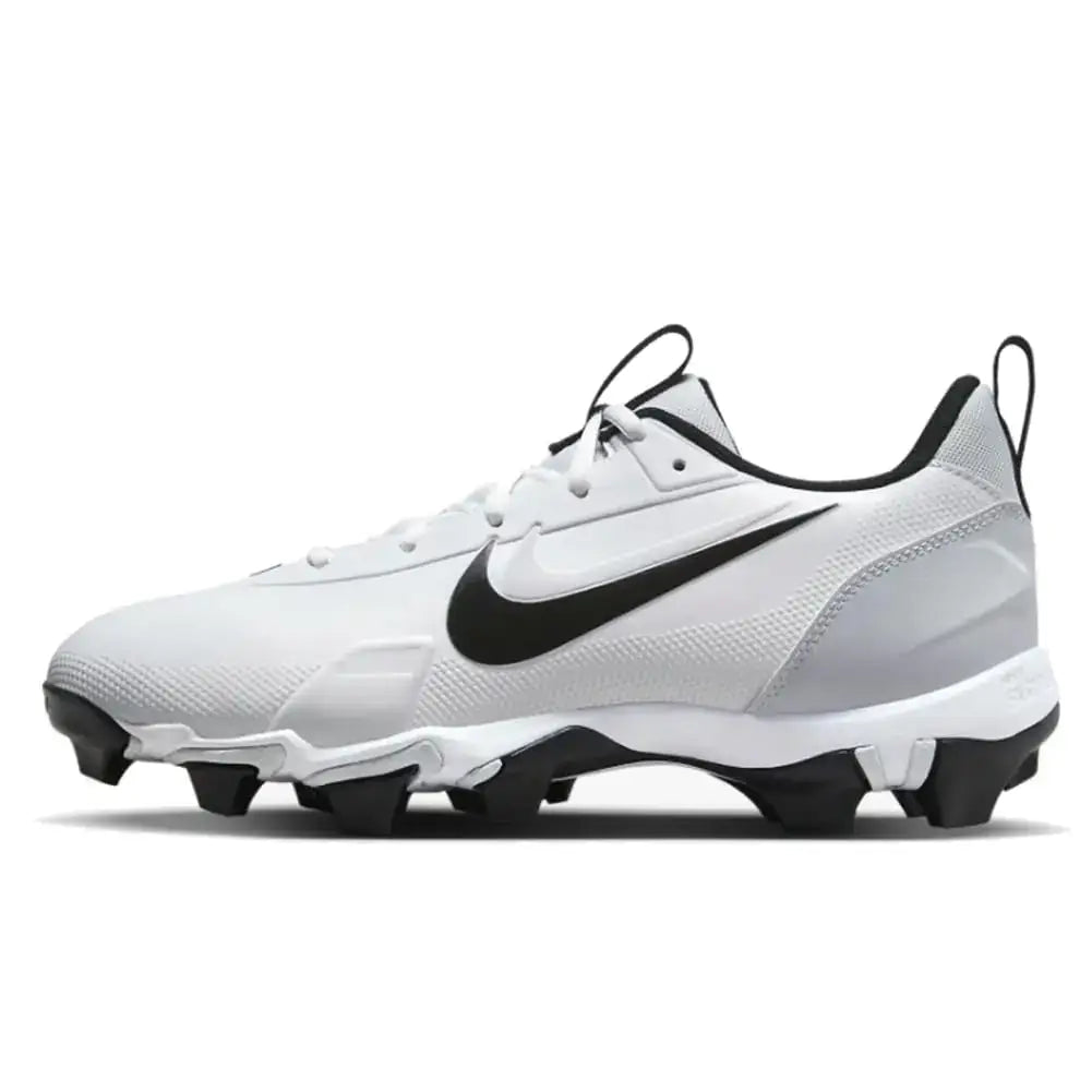White and black Nike Force Trout 9 Keystone low rubber baseball cleats for size 10.5