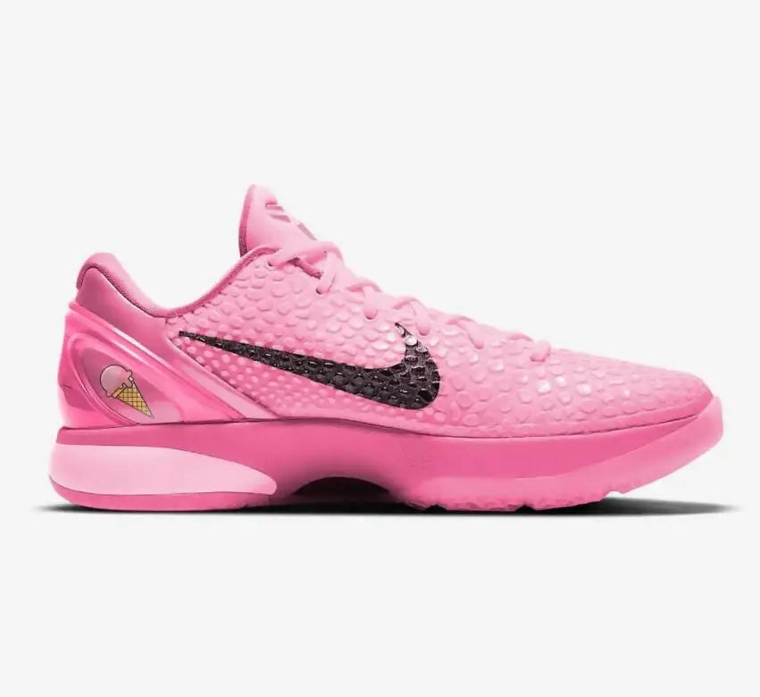 Pink Nike Kobe 6 Protro basketball shoe with ice cream cone graphic, fast shipping available