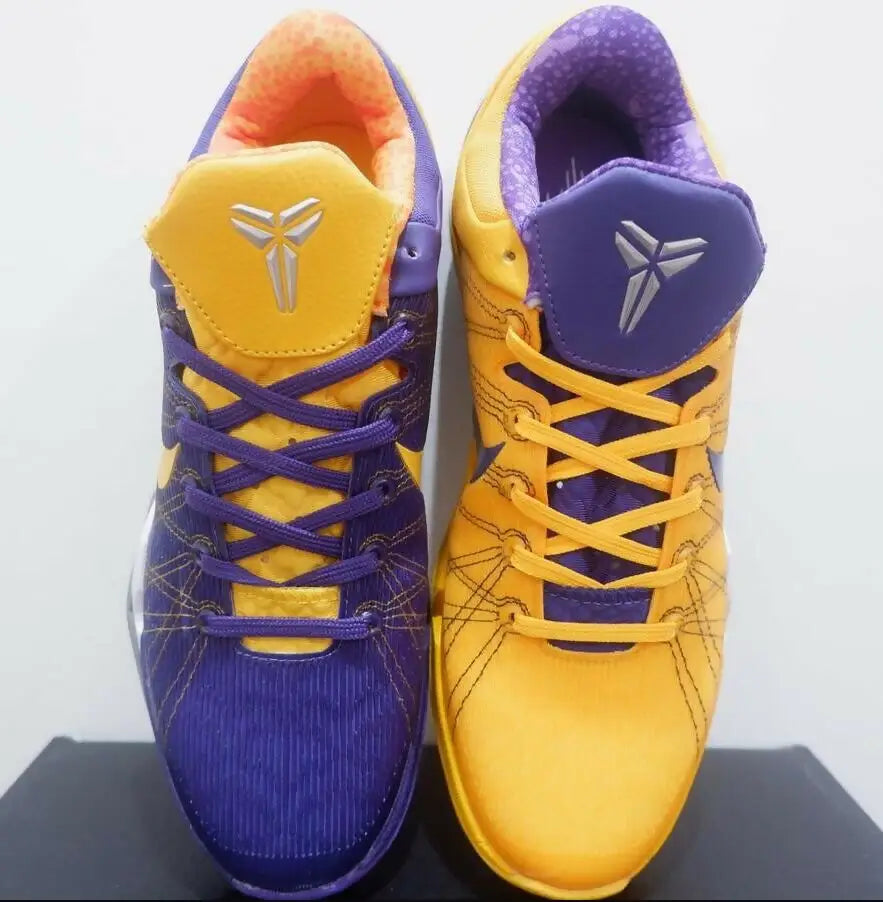 Nike Kobe 7 Yin Yang basketball shoes in purple and yellow with fast shipping options