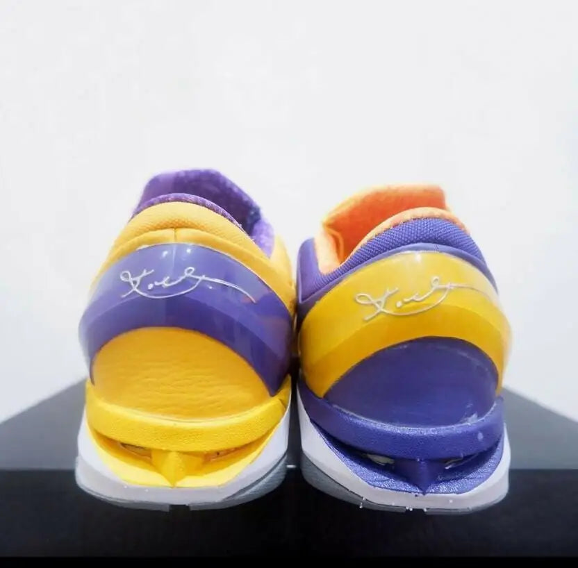 Nike Kobe 7 Yin Yang athletic shoes yellow purple white soles fast shipping business days