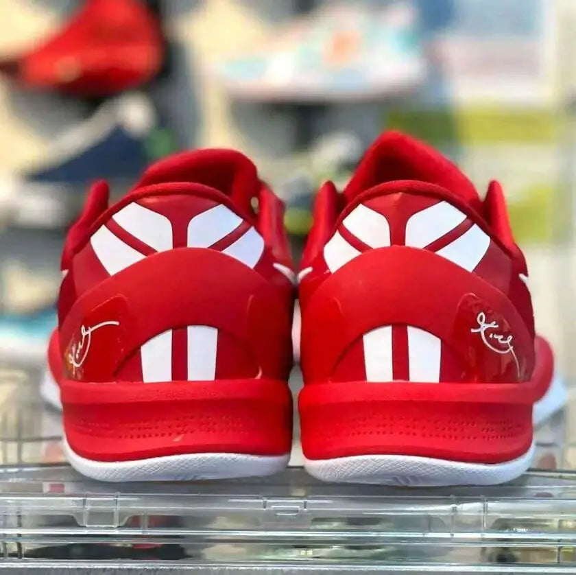 Nike Kobe 8 Protro university Red athletic shoes with white accents, fast shipping available