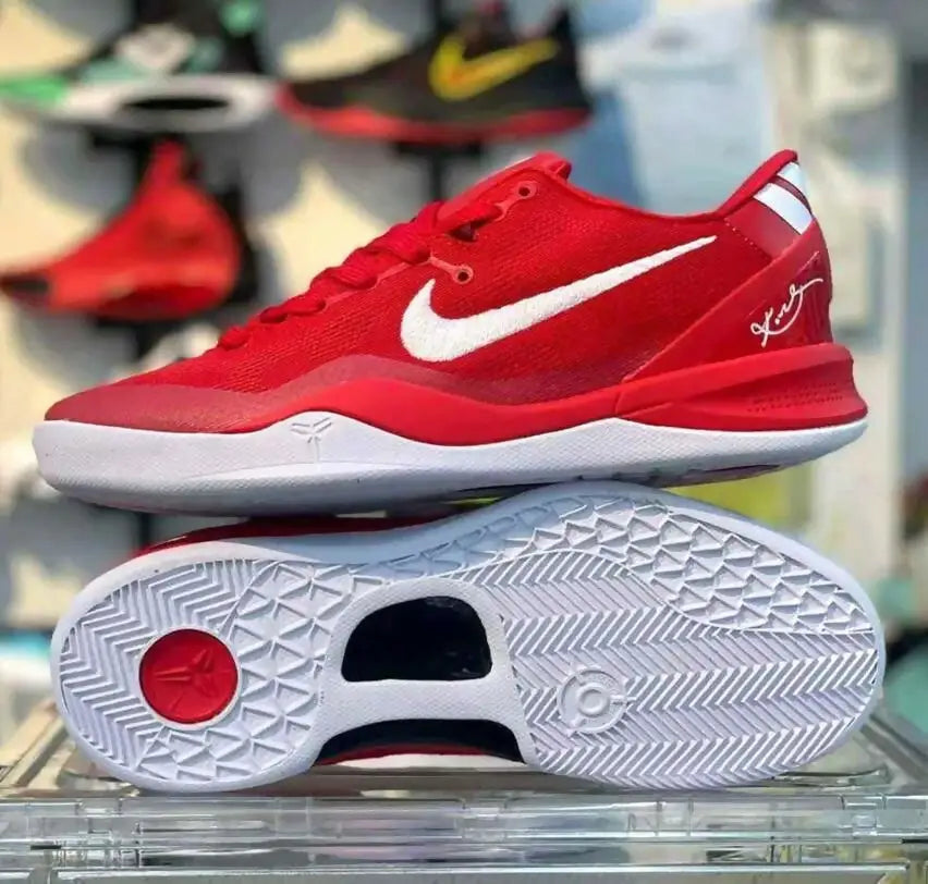 Nike Kobe 8 Protro University Red athletic shoes with Nike swoosh, fast shipping available