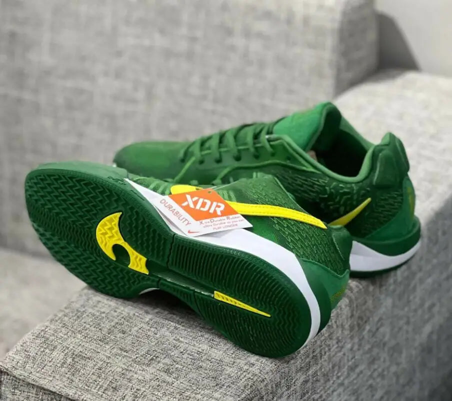 Nike Sabrina 2 Oregon athletic shoes in green and yellow with white accents, fast shipping