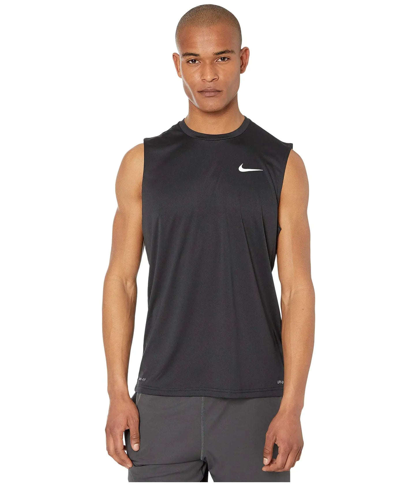 Sleeveless gray Nike athletic shirt from Nike Standard Sleeveless Hydroguard collection