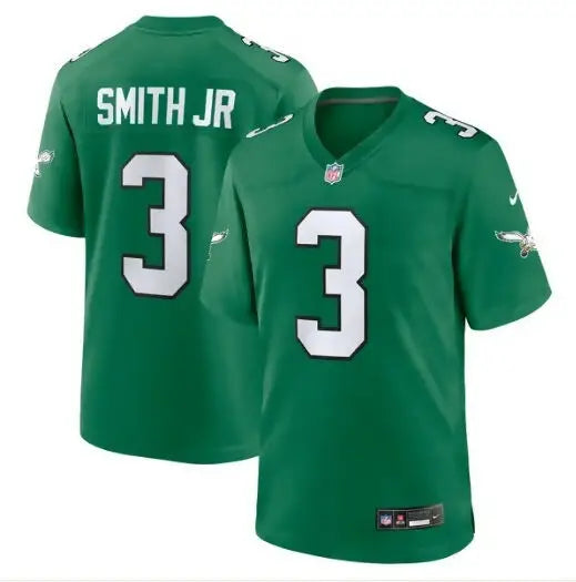 Green Nolan Smith Philadelphia Eagles Nike Alternate Game Jersey with number 3 and SMITH JR on back