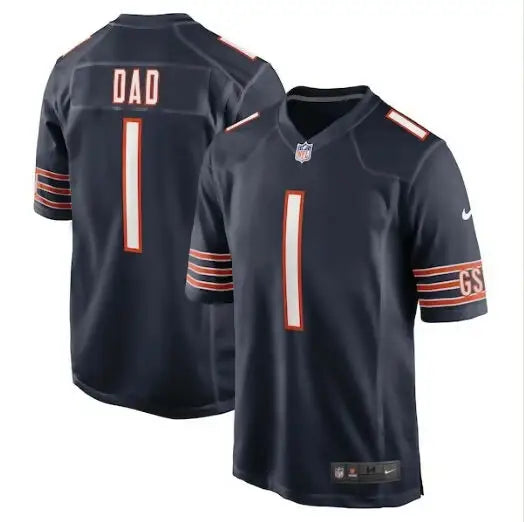 Dark blue Chicago Bears Nike Game Jersey with orange and white accents