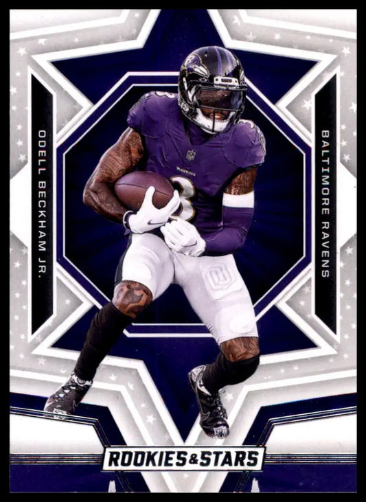 Football trading card of Odell Beckham Jr. in Baltimore Ravens uniform from Panini Rookies