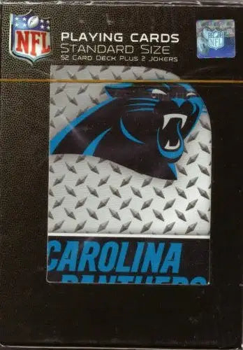 Official NFL playing cards featuring Carolina Panthers logo for avid NFL fans