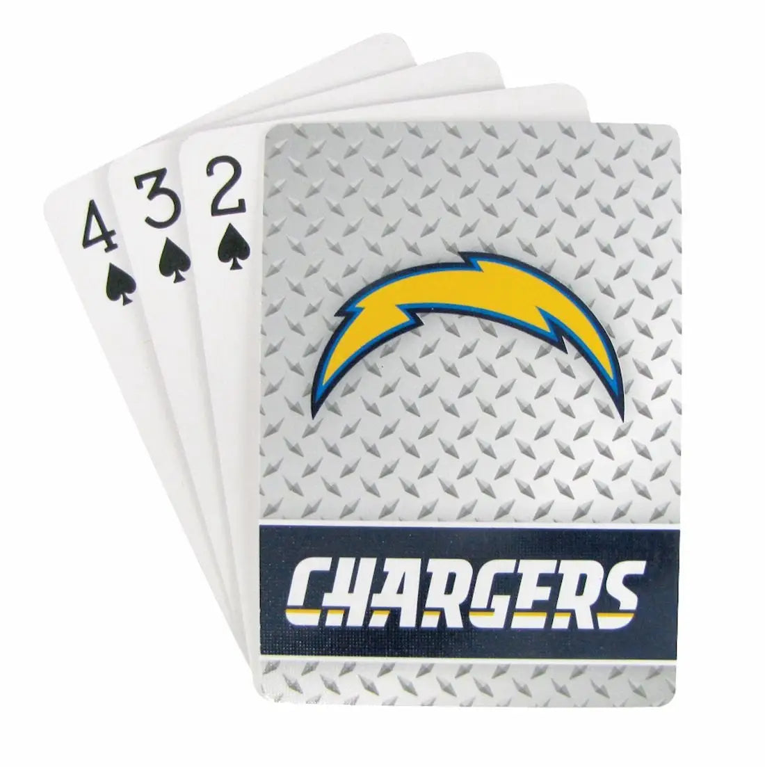 NFL Playing Cards featuring Los Angeles Chargers logo in official Diamond Plate design