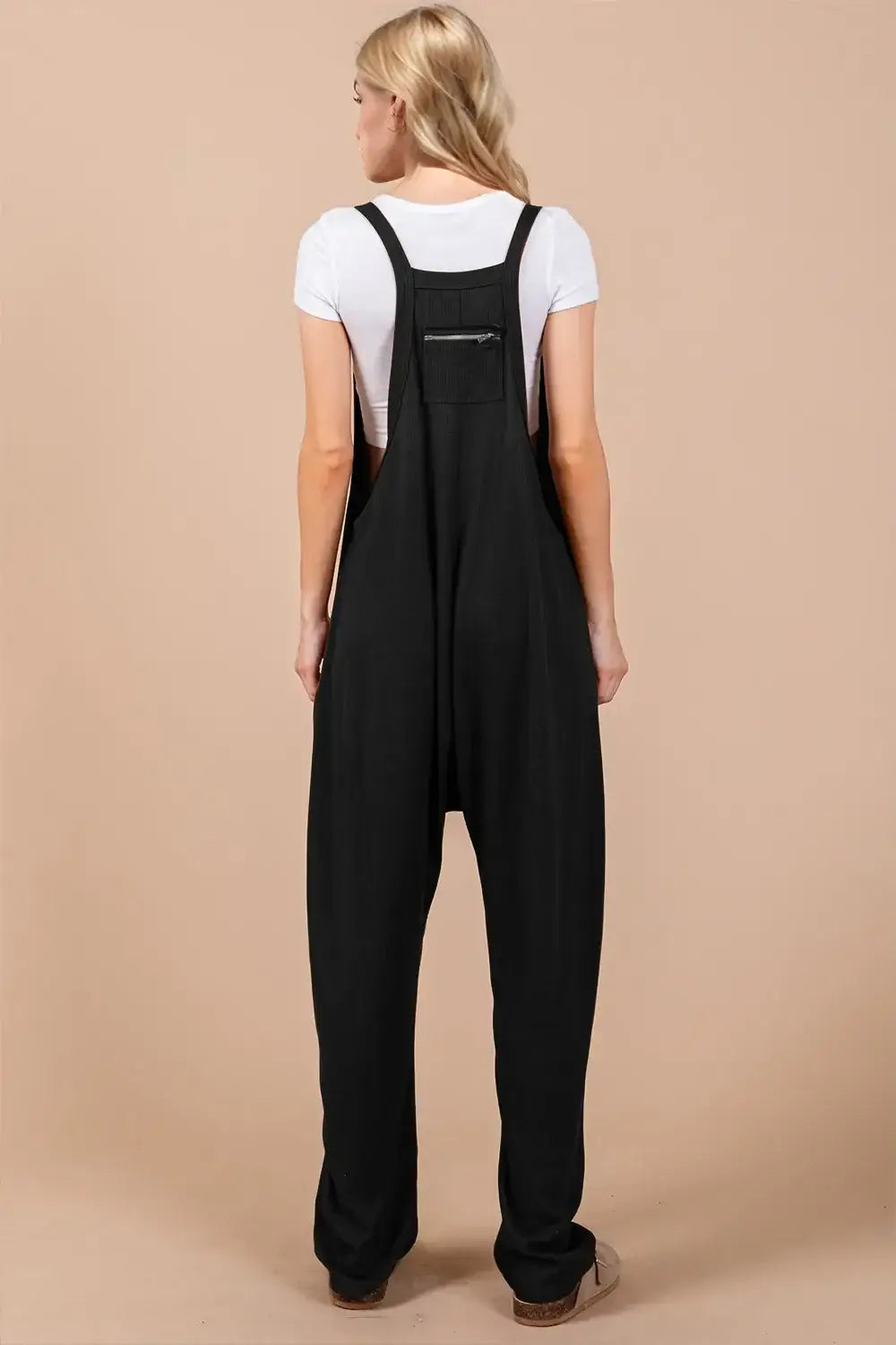 Oh Full Size V-Neck Wide Strap Overalls with Pockets - Overalls with Pockets