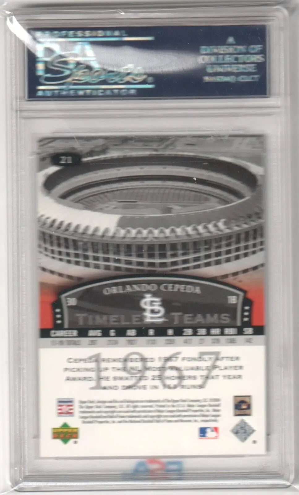 Orlando Cepeda 2004 Upper Deck Legends Timeless Teams PSA 10 Gem Mint baseball card