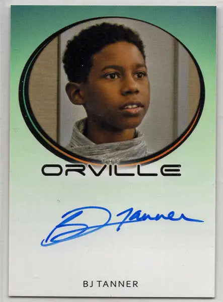 Autographed trading card of Marcus Finn featuring young African American boy Orville