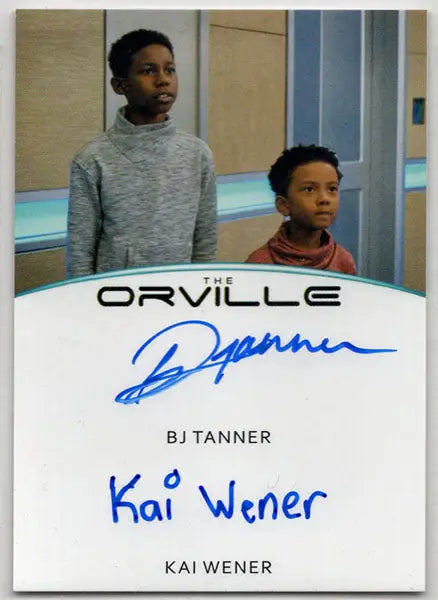 Autographed dual autograph card of BJ Tanner and Kai Wener from Orville Archives