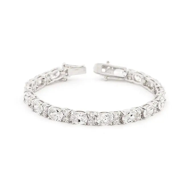 Oversized Oval Cubic Zirconia Tennis Bracelet - Bracelets