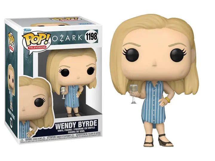Wendy Byrde Funko Pop figure in blue striped dress from Ozark TV show