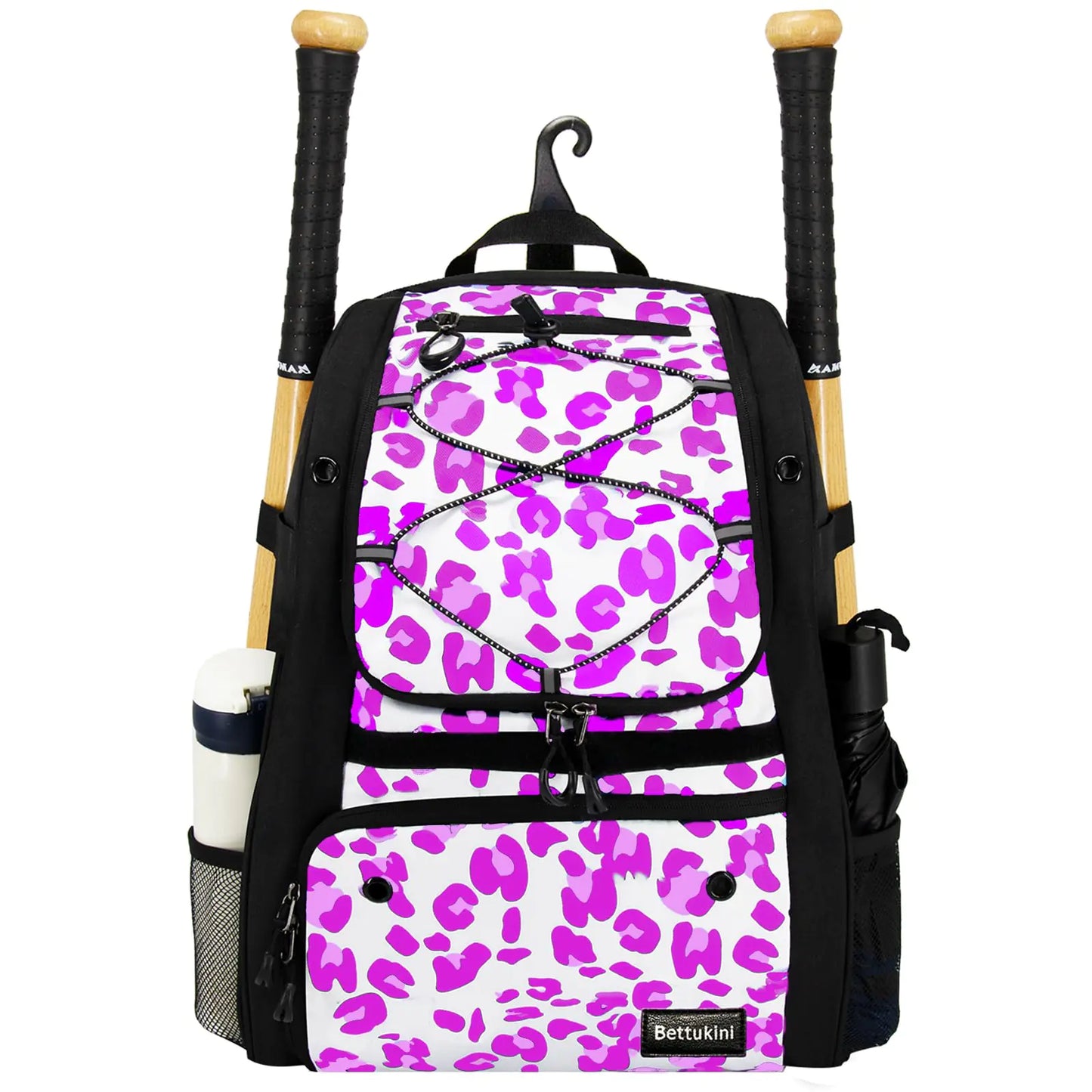 Baseball Bag Youth Baseball Bag Softball Bat Bag with Shoe Compartment Baseball Equipment Bag TBall Bat with Fence Hook for Batting Mitten Helmet Teeball Gear Adult Pink Leopard