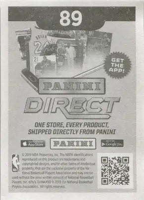 Panini Direct Basketball 2019-20 Rookie Sticker Card 89 Cam Reddish with QR code