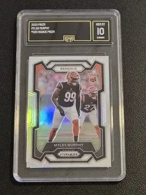 Gem mint 2023 Panini Prizm Myles Murphy rookie football card in Panini Football GMA Graded Lot