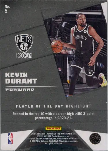 Basketball trading card featuring Kevin Durant in black uniform, Lava Parallel Base 002/199