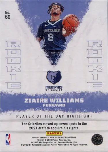 Basketball player in blue Memphis Grizzlies jersey for Lava Parallel Base Card