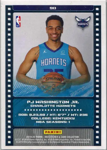 Basketball trading card of PJ Wash from Panini Sticker Card Collection Red Parallel