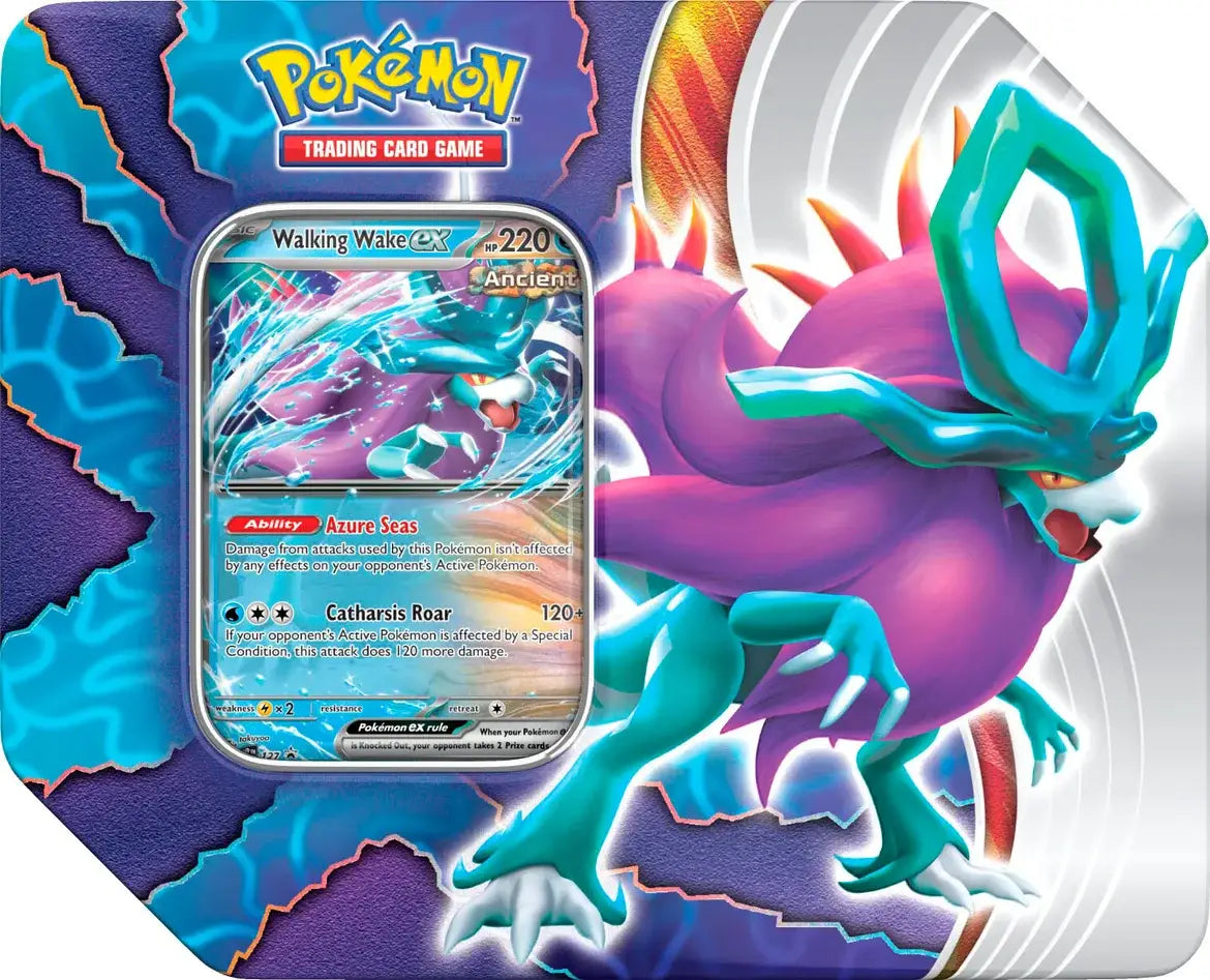Whimsicott VSTAR card from Paradox Clash Tin featuring Walking Wake in vibrant colors