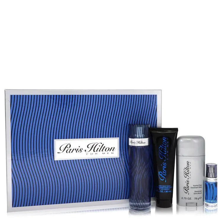 Paris Hilton For Men fragrance gift set with Eau De Toilette Body Wash and deodorant