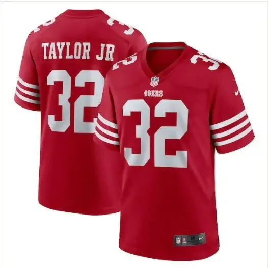 Red San Francisco 49ers Patrick Taylor Jr. Nike jersey with 32 on back
