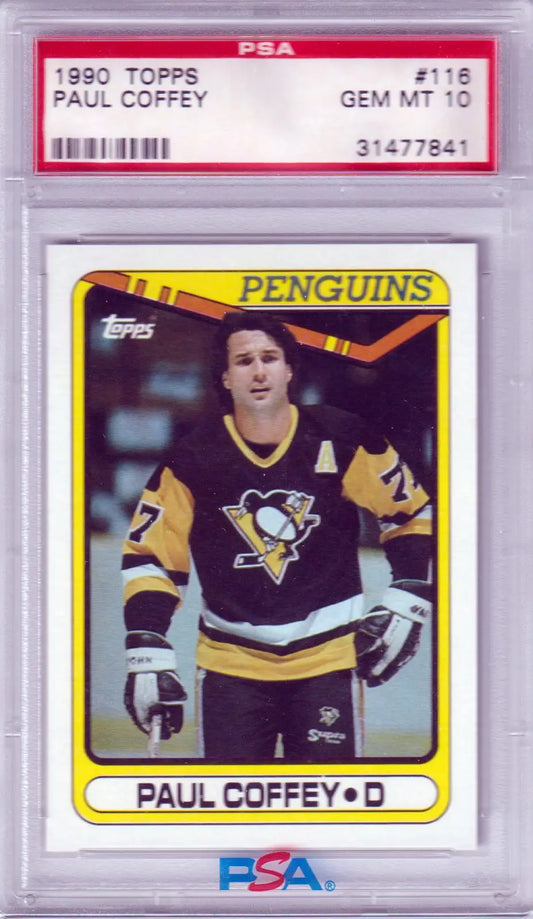 Graded Paul Coffey hockey card from Columbia Hobby, PSA 10 GEM MINT Penguins