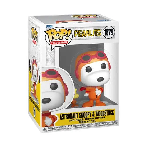 Peanuts Astronaut Snoopy and Woodstock Funko Pop vinyl figure in box showcase