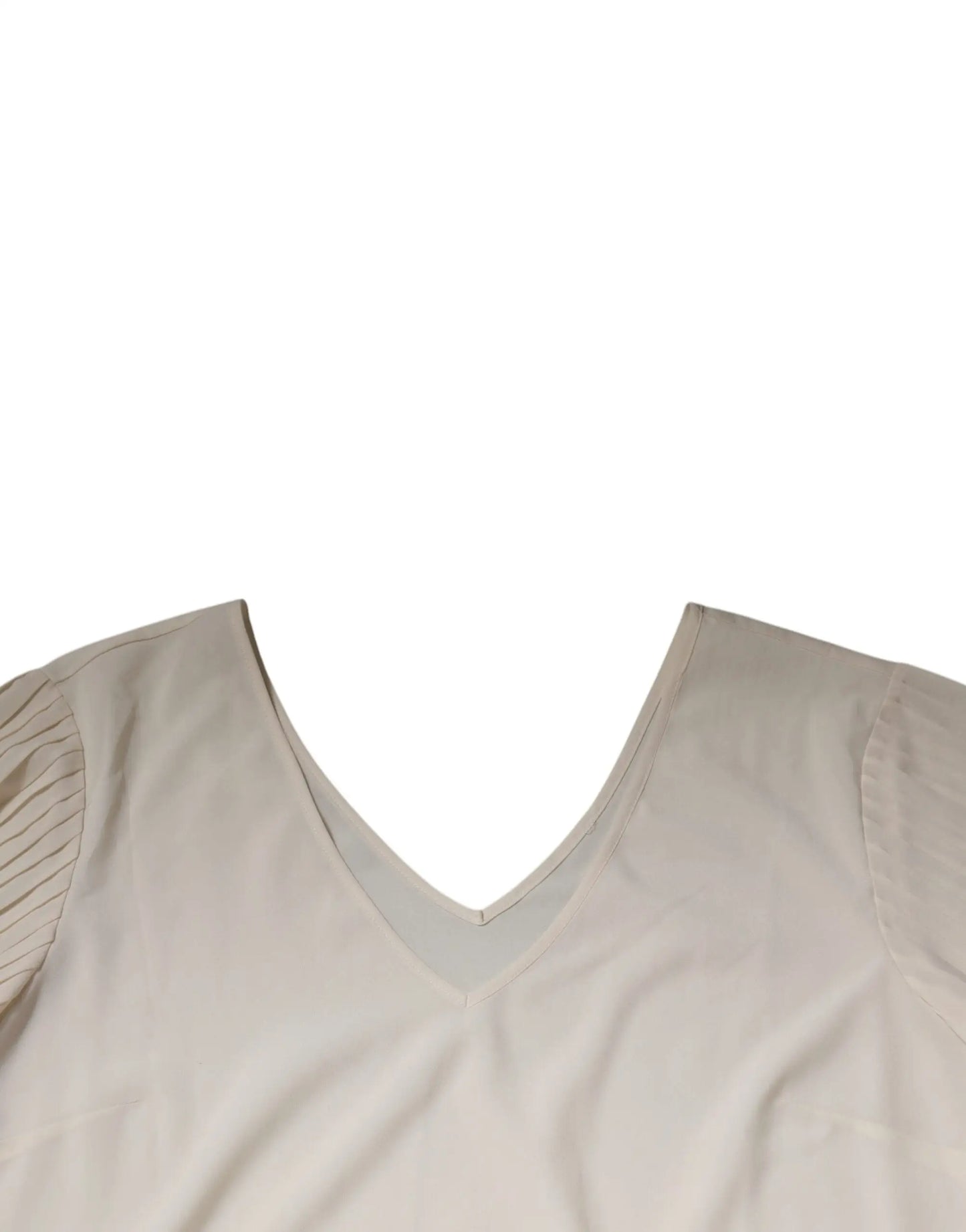 Peserico Off White Short Sleeves V-neck Shift Midi Dress - IT40|S