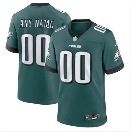 Green Philadelphia Eagles Nike Custom Game Jersey with 00 and ANY NAME on the back