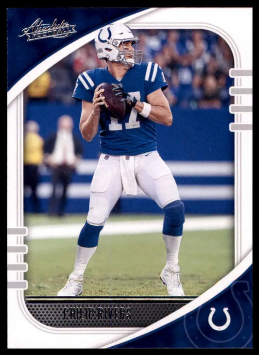 Football trading card featuring Philip Rivers in Indianapolis Colts uniform from Panini Absolute
