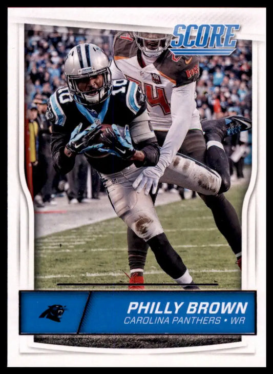 Football trading card of Philly Brown in Carolina Panthers uniform from 2016 Score series
