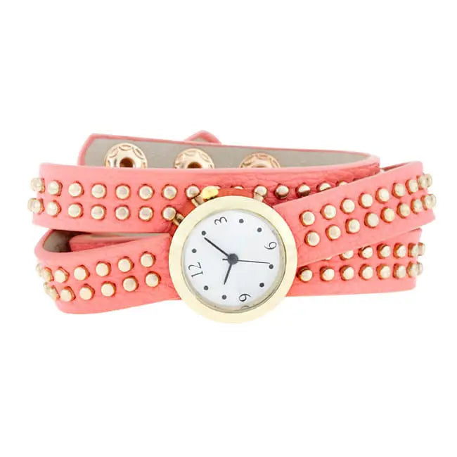 Pink Mini Studded Wrap Watch - Watches