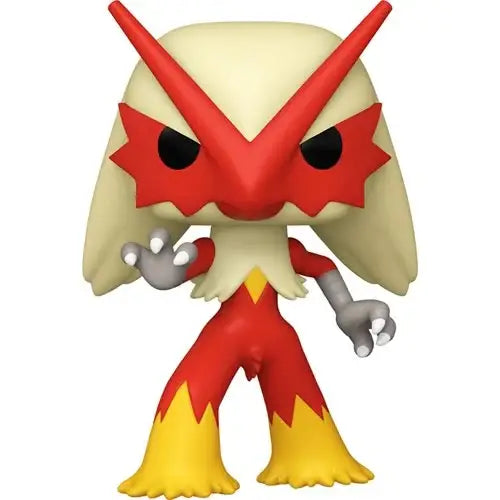 Blaziken Funko Pop figure #983 featuring red and yellow colors, Fire/Fighting-type design