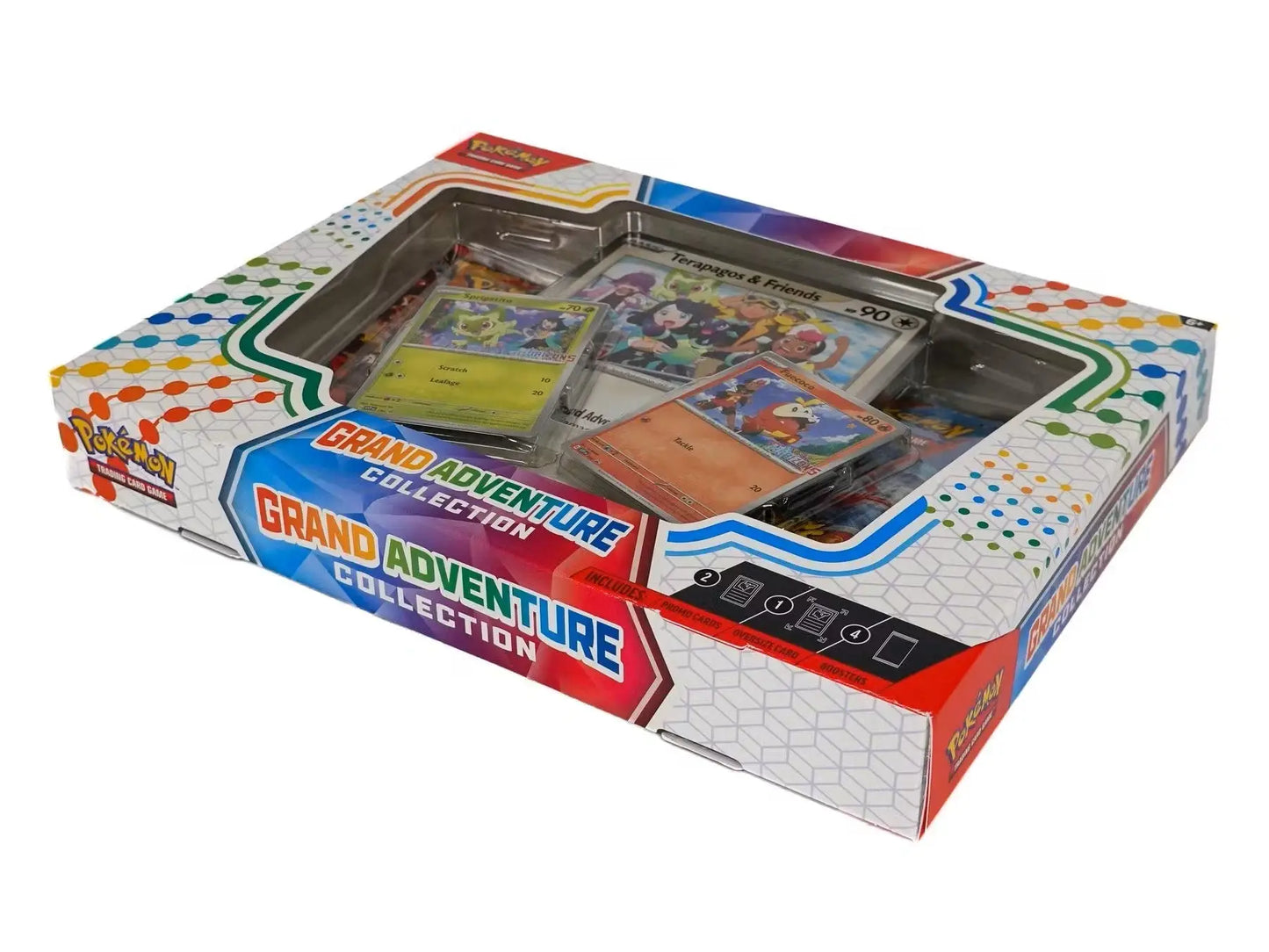 Pokemon Grand Adventure Collection Box showcasing cards in clear display window