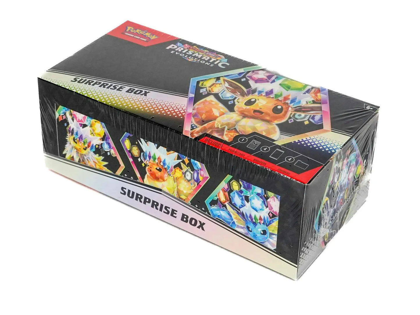 Pokemon Scarlet & Violet Prismatic Evolutions Surprise Box with promo cards and booster packs