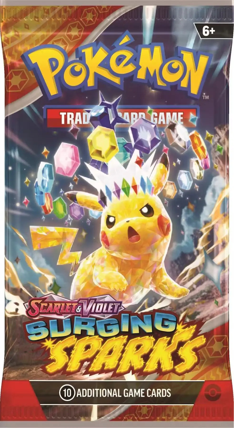 Pokemon Scarlet & Violet Surging Sparks Booster Box with trainer cards and ace spec cards