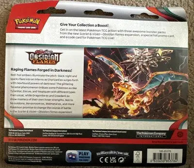 Pokemon SV3 Obsidian Flames booster blister packs with Charizard ex promo card
