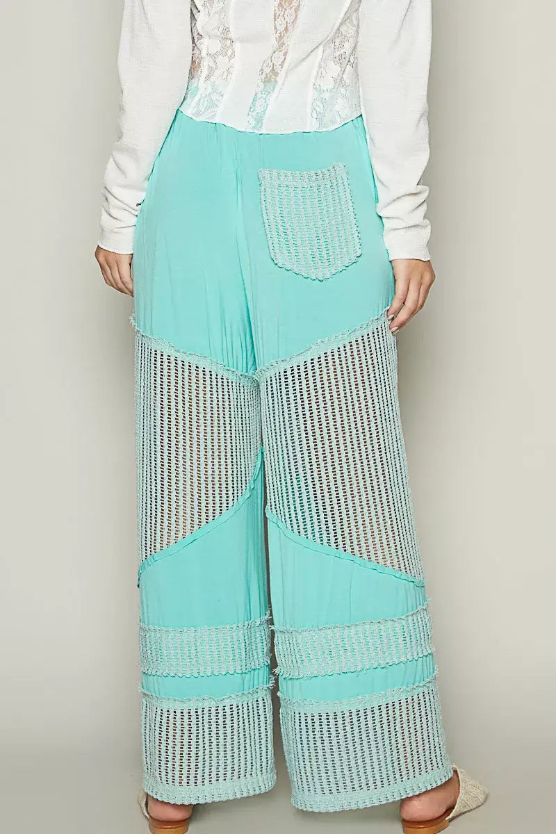 POL Drawstring Elastic Waistband Wide-Leg Pants - Wide-Leg Pants